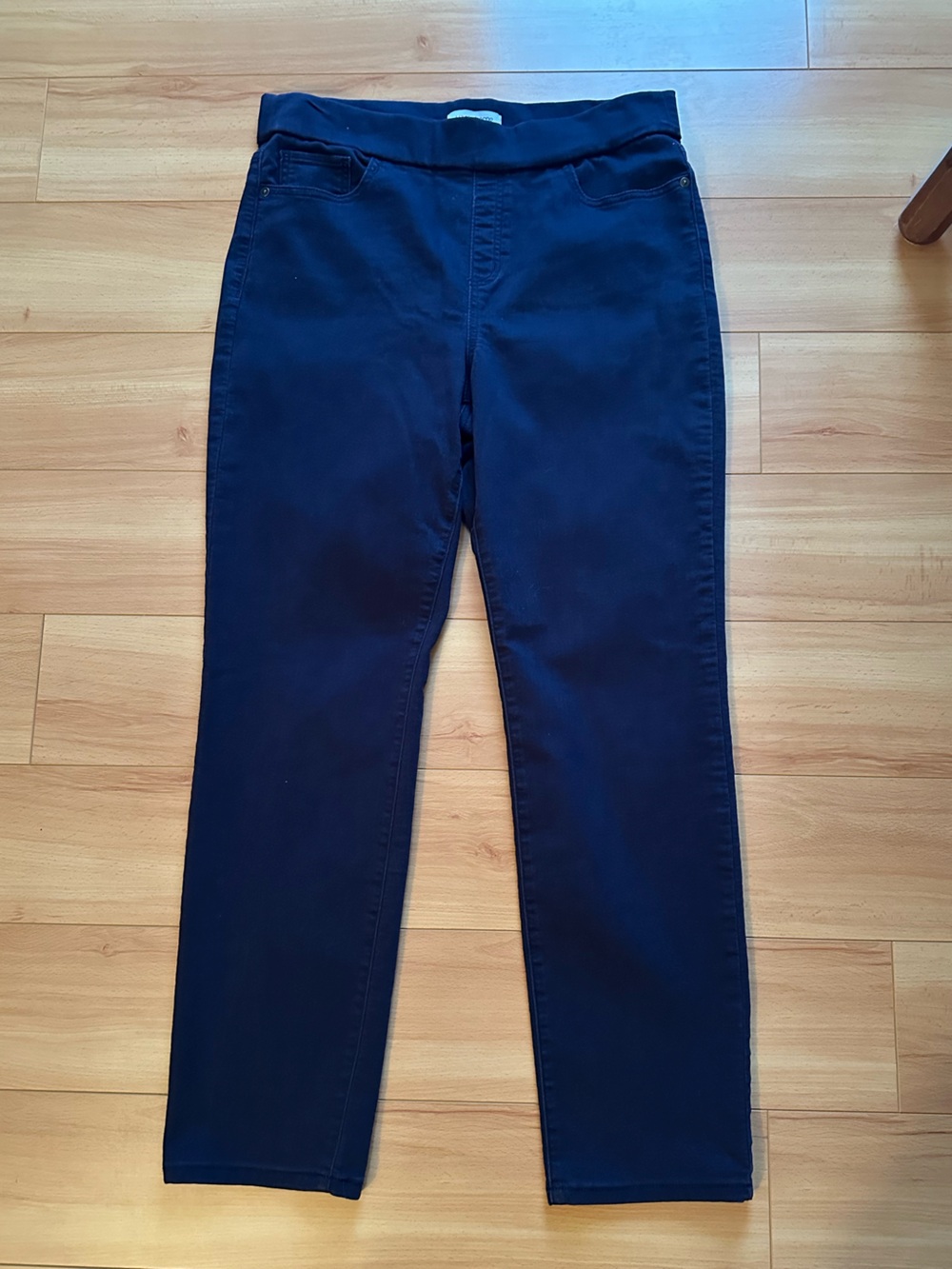 Liz Claiborne Navy Straight Leg Women’s Jeans slide-on amber 14 straight leg
